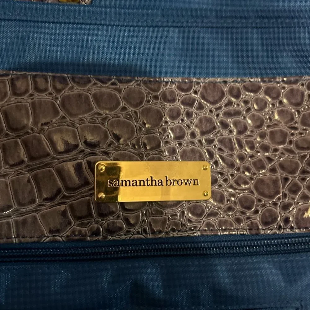Samantha Brown  Blue Laptop Bag with Crocodile Pattern/ Travel
